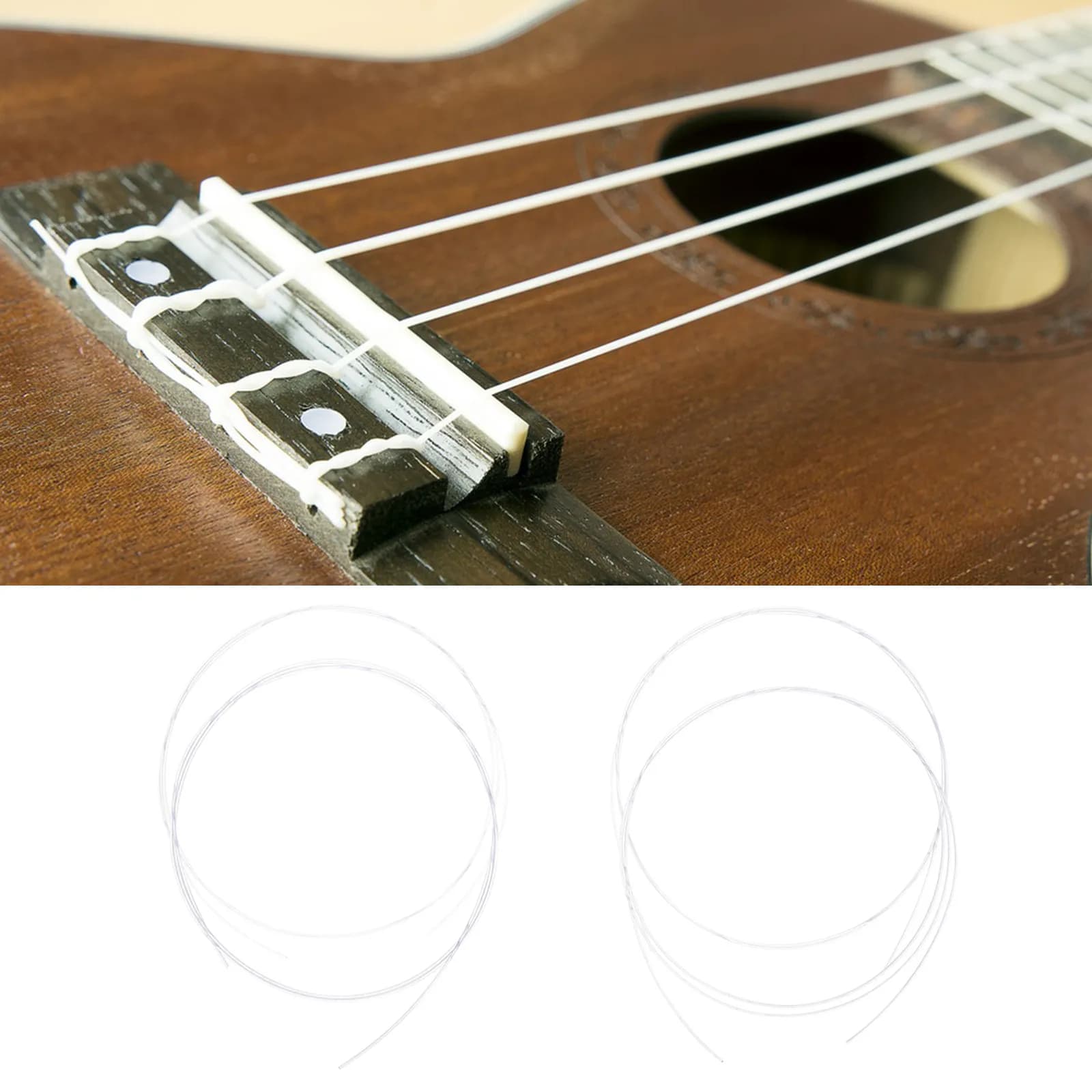 Set di Corde per Ukulele in Nylon, Kit di Corde Robuste per Ukulele e Chitarre Piccole, Parti di Ricambio, Accordatura Stabile e Flessibile