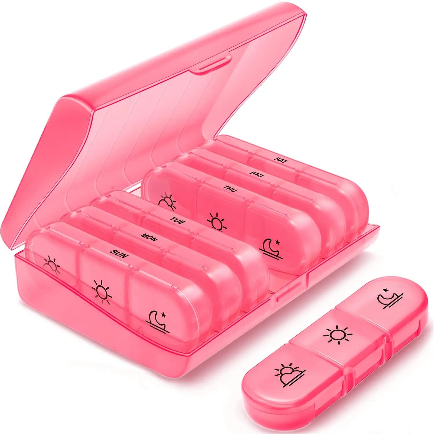 Weekly napkin Portable travel pills for 7 days with large pill 3 compartments Light-resistant for vitamin medication supplements