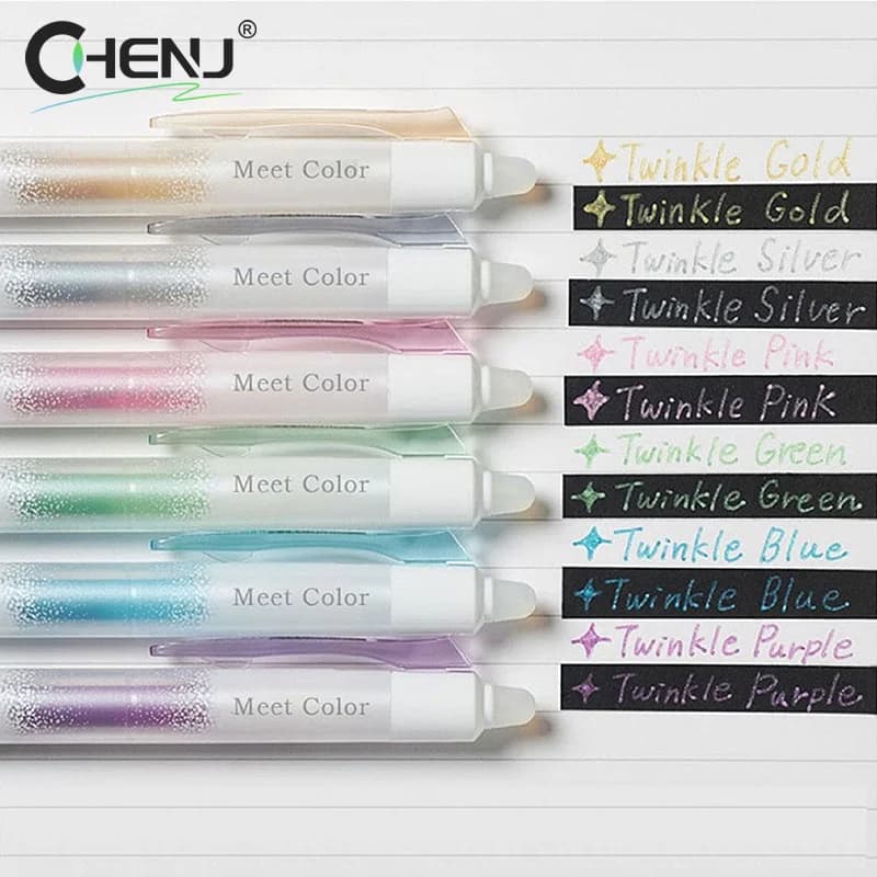 Creative Scented Erasable Gel Pens 0.7mm Glitter Neutral Pens Colorful Ink Needle Pens For Writing Korean Stationery Office