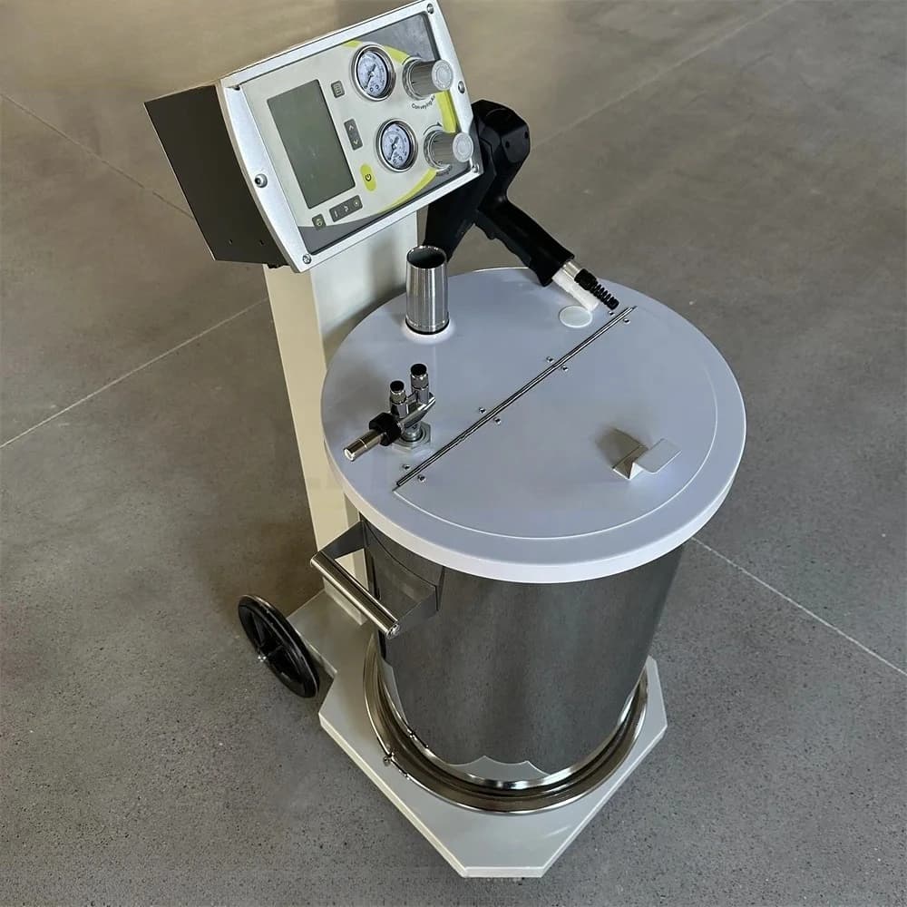 HotLITONE KENT Manual Wheel Powder Coating Equipment Heat Machine With Hopper Automatic Spray Guns Paint Oven for Iron Parts
