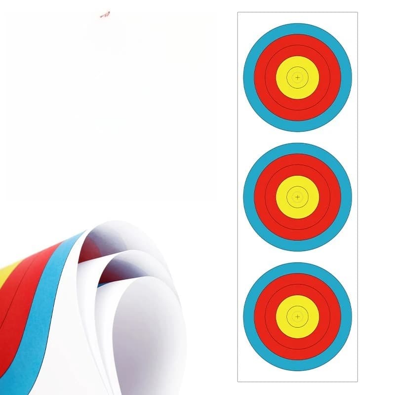 20 Pezzi di Carta da Tiro per Tiro con l'Arco, 18m, Tripla Segnapunti, Opaca, per Competizioni, Accessori per Tiro con l'Arco, Vendita all'Ingrosso