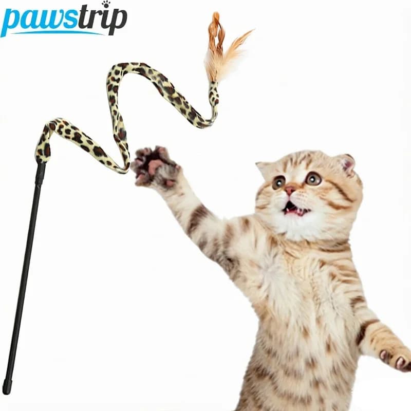 2PCs Cat Teaser Wand Toy Interactive Cat Stick toys with Artificial Feather Funny Kitten Playing Toys Cat Accessories