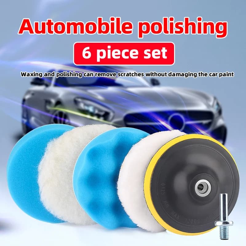 Kit di tamponi per lucidatura per auto da 3/4/5 pollici Lucidatura per lana Ceretta Pulita lucidatura Riutilizzabile Buffer Ruota per trapano Lucidatore per rimozione automatica dei graffi