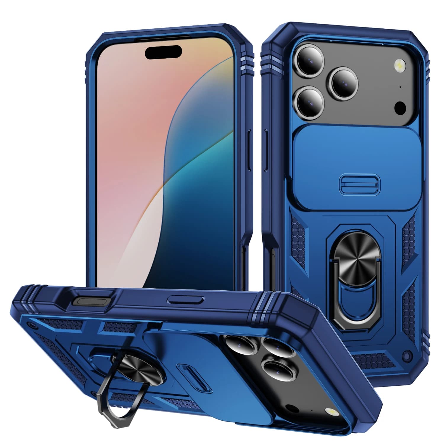Custodia protettiva per fotocamera per IPhone 17 Air 16 16E 15 14 13 12 11 XS XR Pro Max Plus Cover con anello di supporto resistente