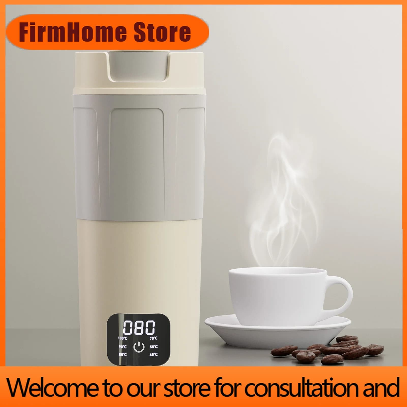 FirmHome Store100V-240V Portable Electric Kettle Travel Boil Water Cup Thermo Pot Smart Teapot Temperature Adjustment Kettle Wit