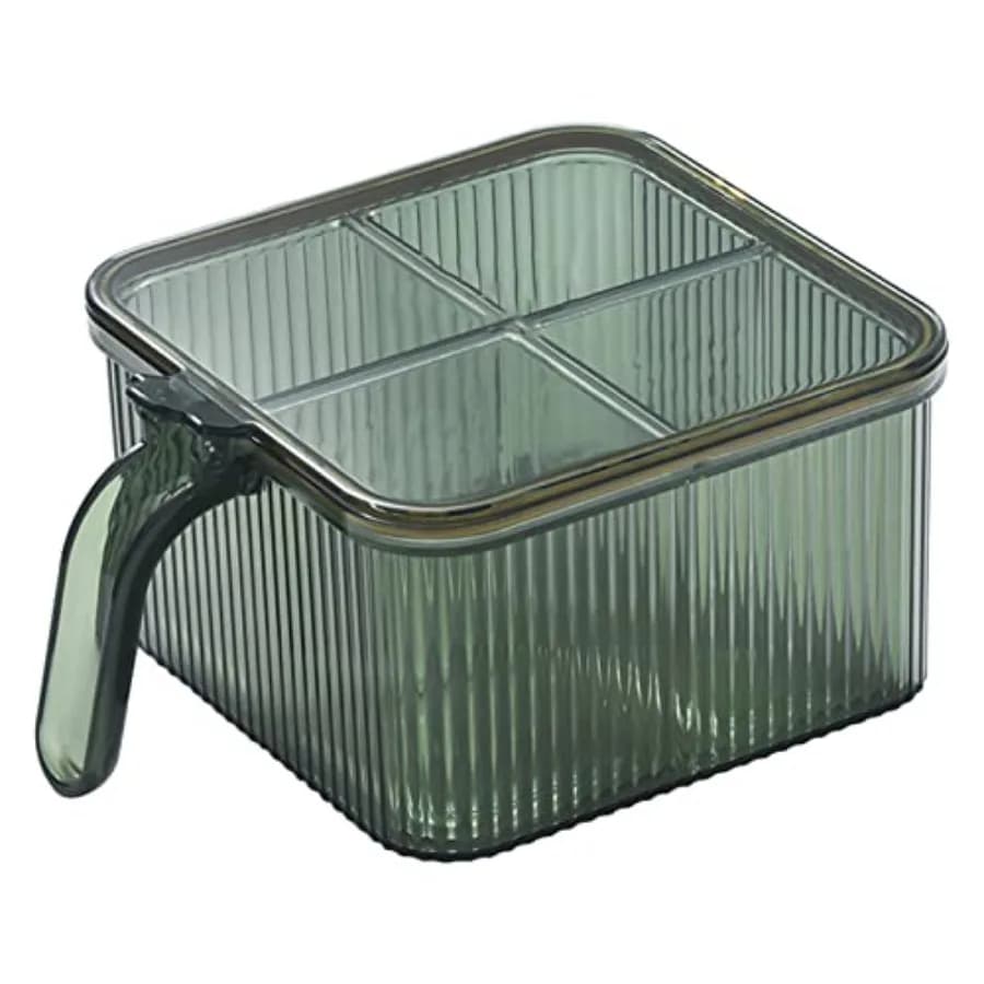 Set di Contenitori Trasparenti per Condimenti, Barattoli per Spezie, Sale e Zucchero, Organizzatori da Cucina Riutilizzabili
