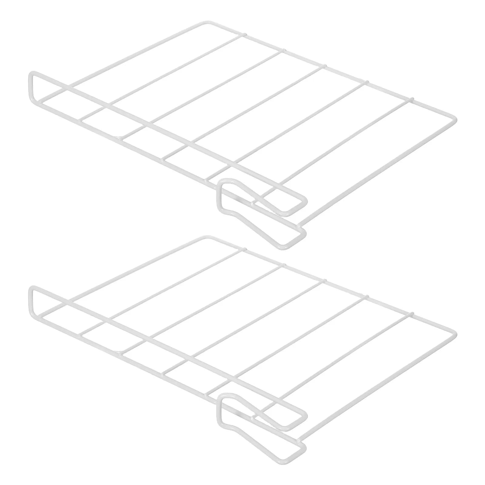2 Pezzi Divisori per Scaffali in Filo Metallico Bianchi, Organizzatori Scorrevoli per Armadi, Divisori per Vestiti, Asciugamani e Stoccaggio in Cucina