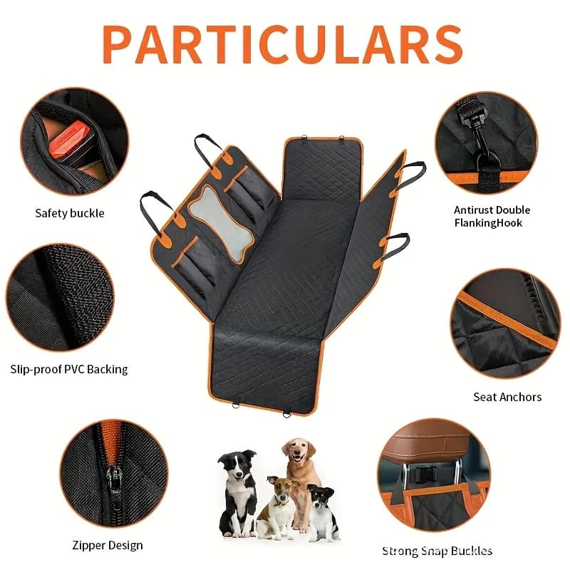 Coprisedile per auto per cani 600D resistente e impermeabile, amaca antiscivolo antigraffio, protezione morbida per sedili posteriori per auto, camion e SUV