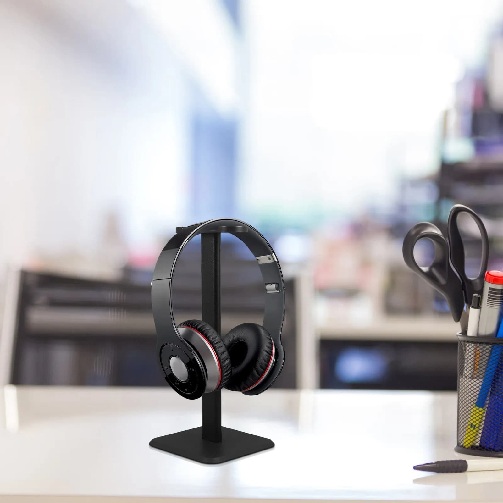 Premium ABS Tpu Aluminum Headphone Stand for Gaming Desk Display Sturdy Detachable Headset Holder Modern Minimalist Earphone