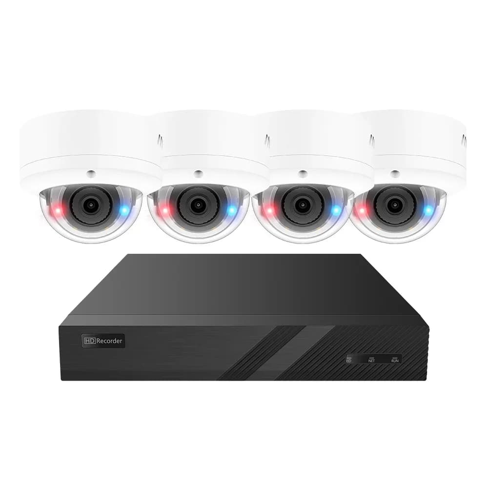 Kit di Sicurezza 2026 8CH NVR 6MP Antivandalismo POE con Telecamere 4X 6MP per Interni, Obiettivo 2.8mm con Altoparlante, Visualizzazione P2P tramite App Mobile, Telecamere CCTV
