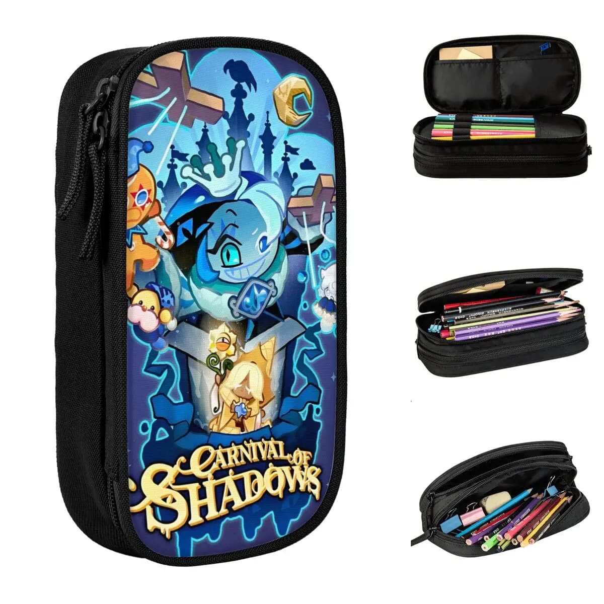 Nuovi astucci per matite per biscotti al latte Shadow Cookie Run Kingdom Astuccio per matite Portapenne per studenti Borsa grande per studenti Cancelleria per studenti