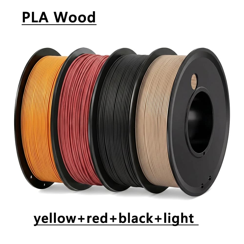 3D Printer Filament 250gx4 Yellow wood Red Wood Light wood Black wood Printing Material 1.75mm +/-0.02mm Wood Grain Texture