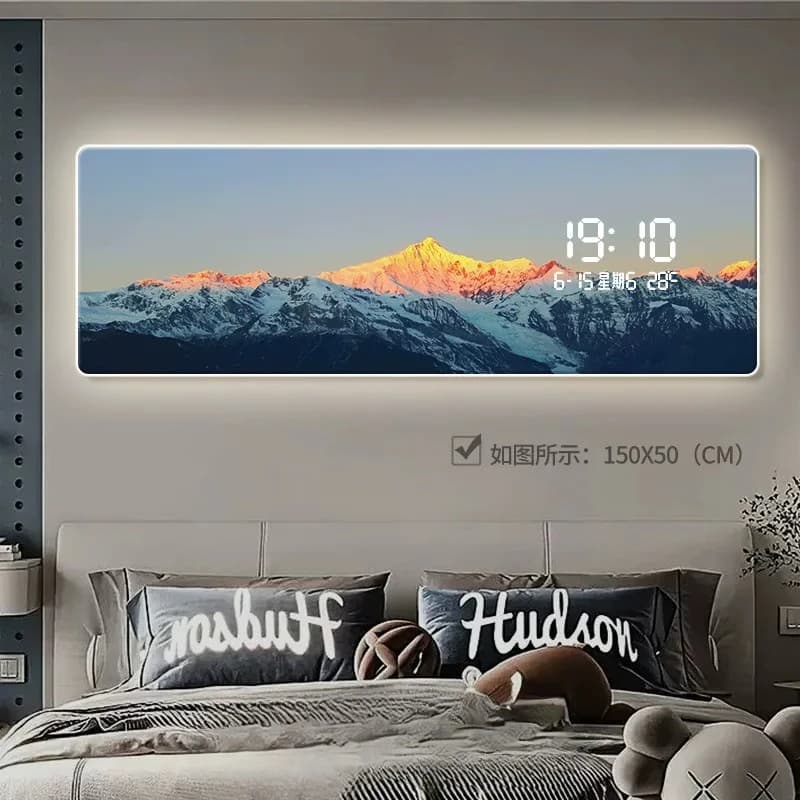 with Date Stylish Clocks with Light Living Room Clock Home Decorations Led Digital Wall Clock Large Wall Electronic Clocks