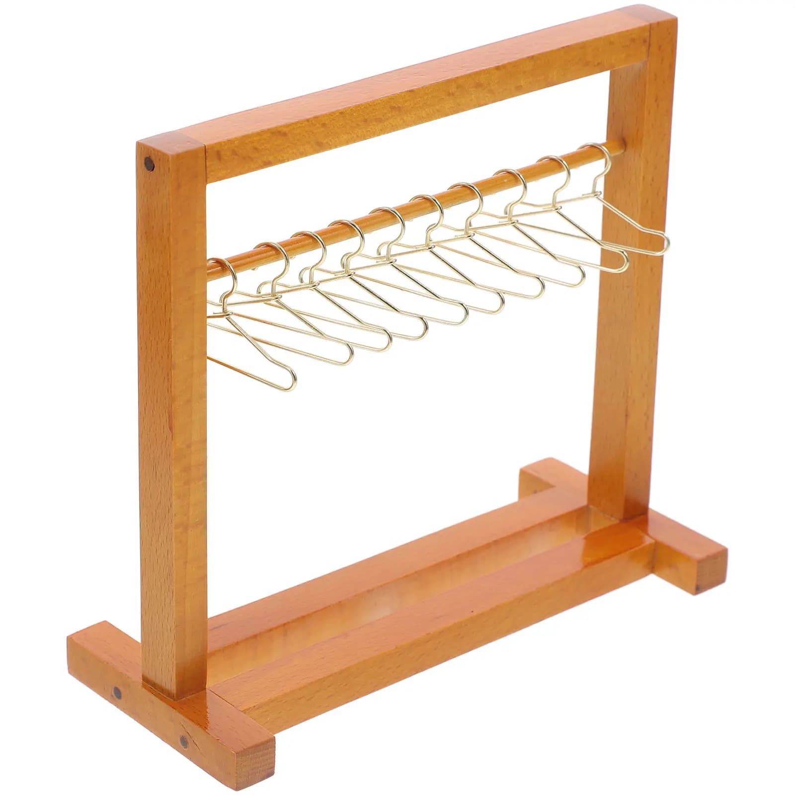 Set of 1 mini wooden hangers for clothes, bedroom/balcony scene, furniture accessories for dolls house, wardrobe organization