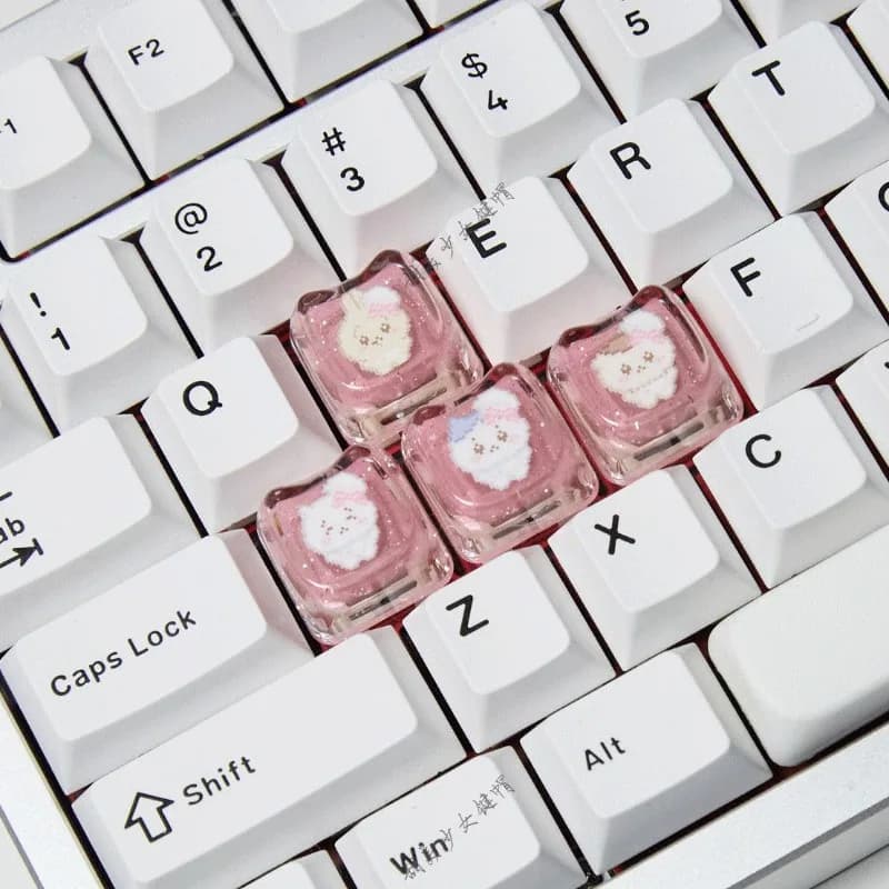 Cute Anime Chiikawa Usagi Keycaps Translucent Unique Design Creative For Cross Switch Mechanical Keyboard Custom Gaming Office