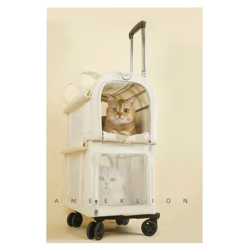 Trasportino per animali pieghevole per cani Gatto Zaino grande per gatti a doppio strato Borsa da viaggio per cani staccabile Borsa da trasporto portatile traspirante per animali domestici