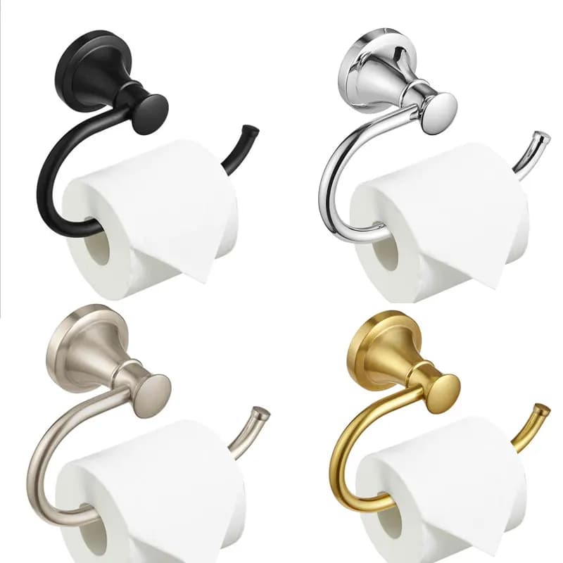 Portarotolo da parete in ottone massiccio cromato, lucidato, nero, oro spazzolato, accessori bagno