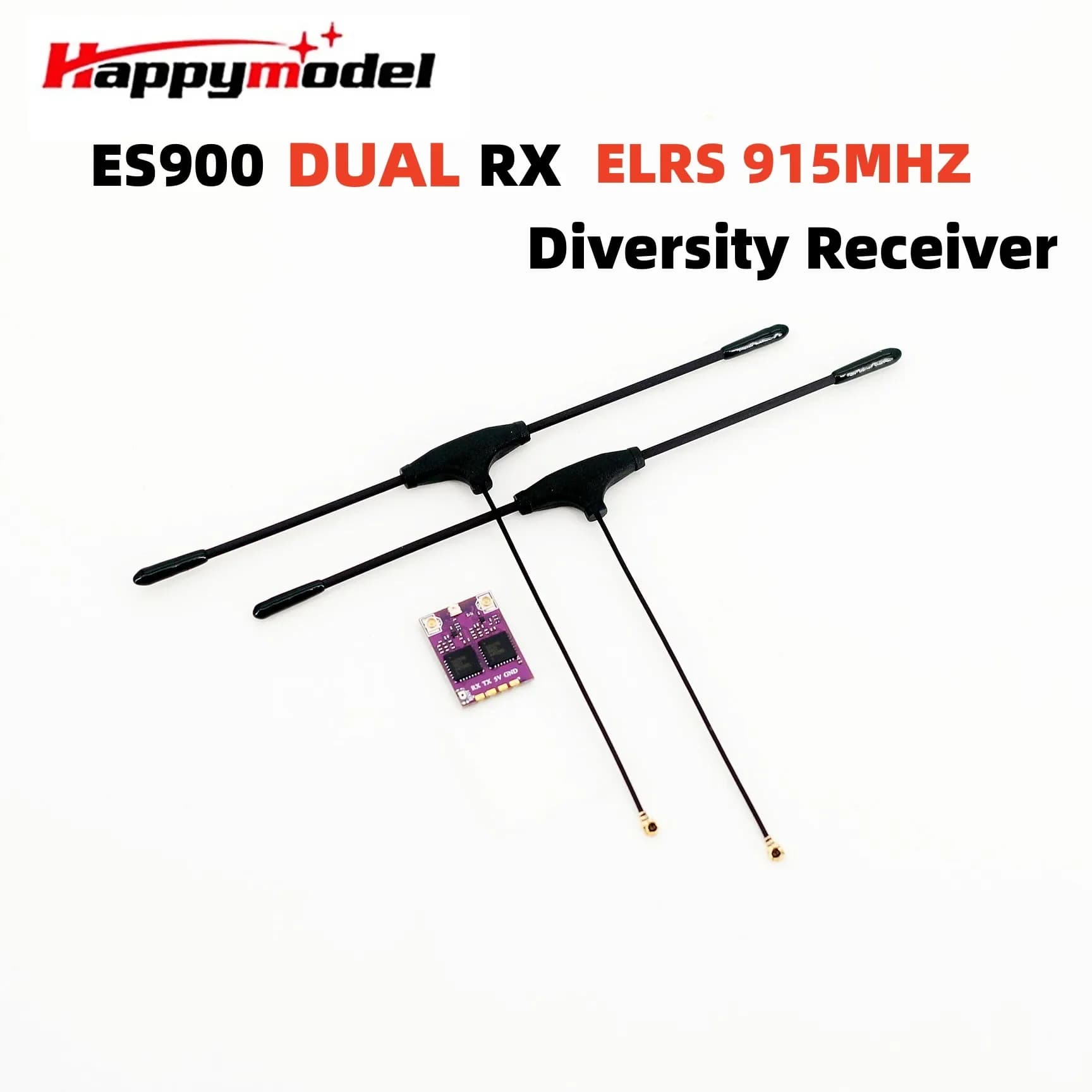 HappyModel ES900 DUAL RX ELRS Diversity Ricevitore 915 MHz TCXO incorporato per aereo FPV Droni a lungo raggio Parti fai da te