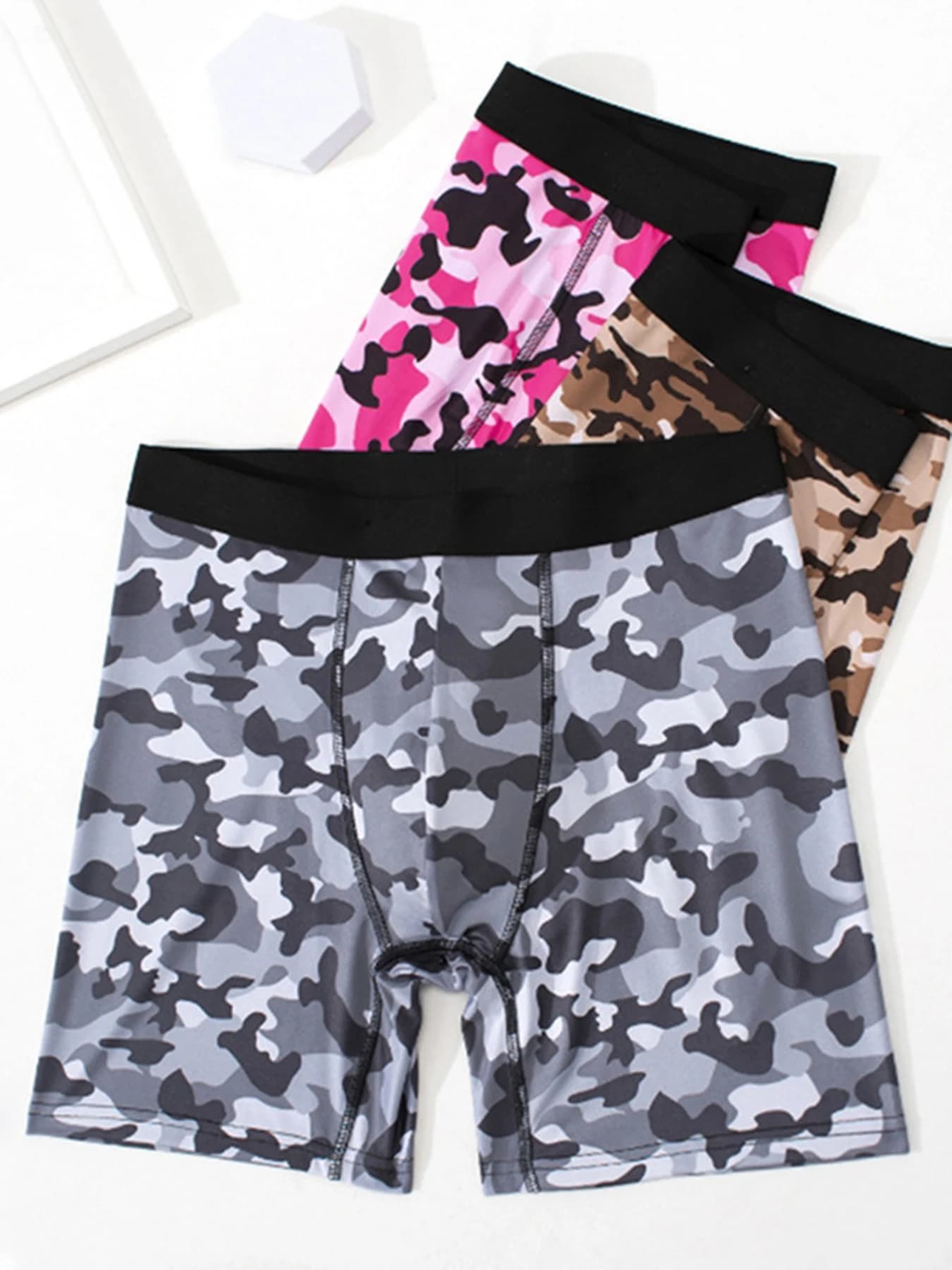 1 Pezzo Pantaloncini da Bagno Estivi Mimetici da Uomo, Comodi e Traspiranti, Boxer Sportivi da Ciclismo e Fitness
