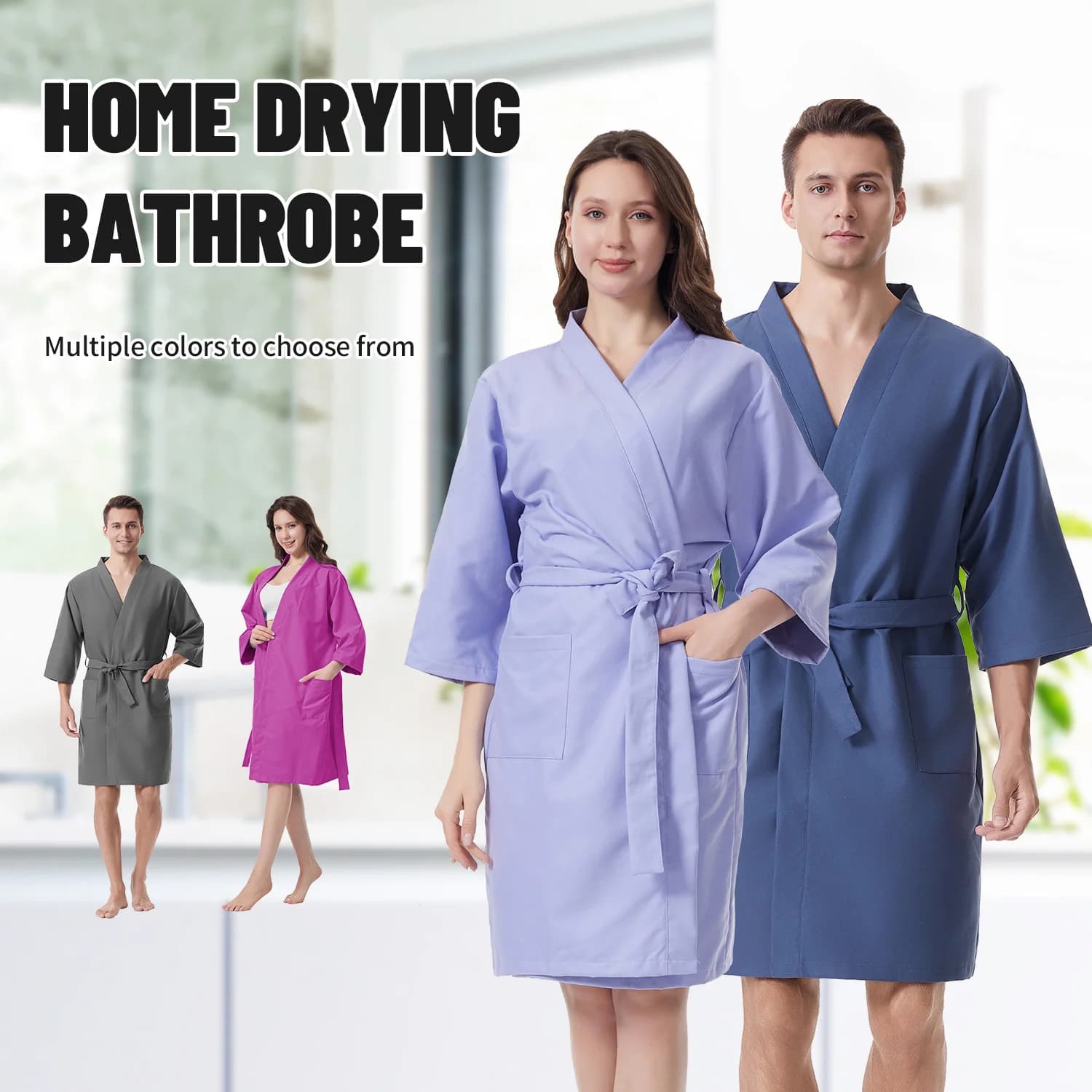 Accappatoio unisex in microfibra, morbido, leggero e super assorbente, pelle amichevole, spiaggia, bagno, nuoto