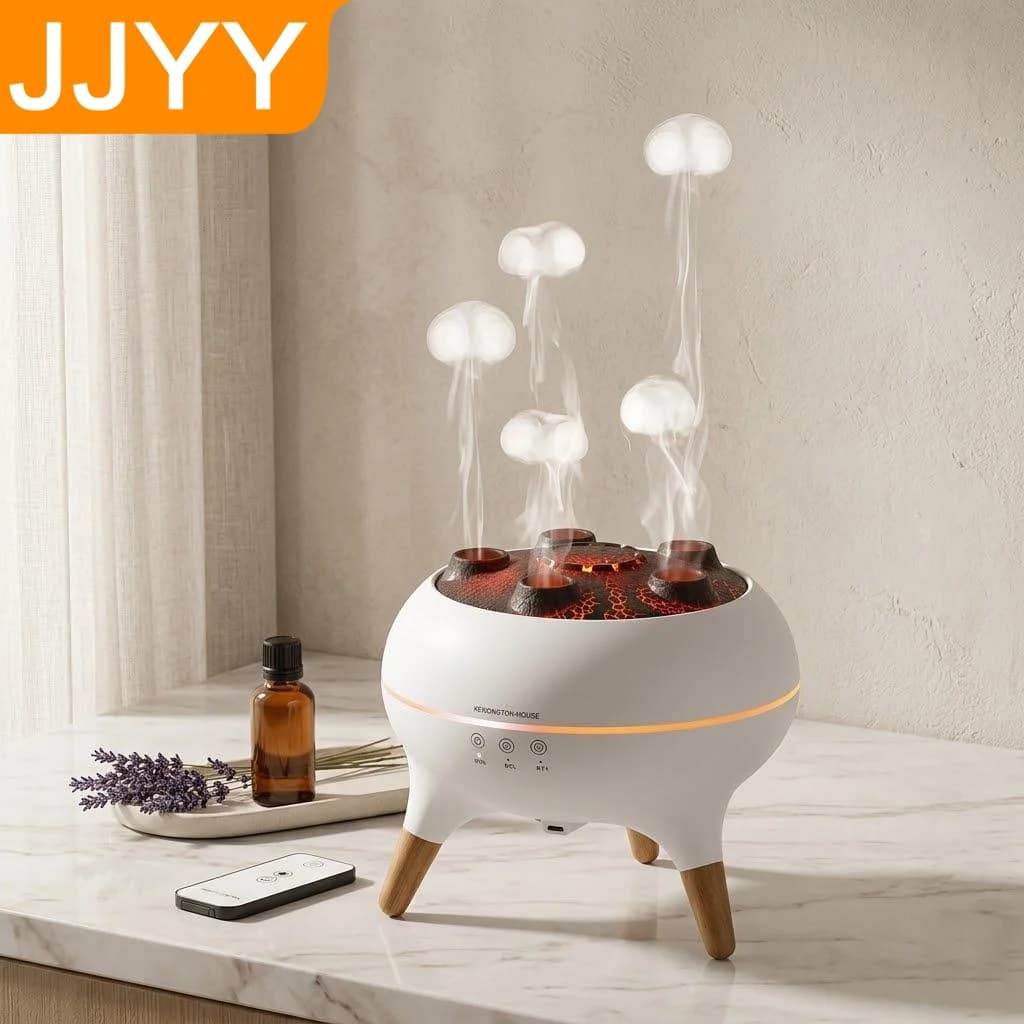 Diffusore di Aromi a Forma di Medusa con LED a 7 Colori, Umidificatore a Nebbia Fredda Ultra Silenzioso 28dB con Spegnimento Automatico per Camera da Letto e Arredamento Casa