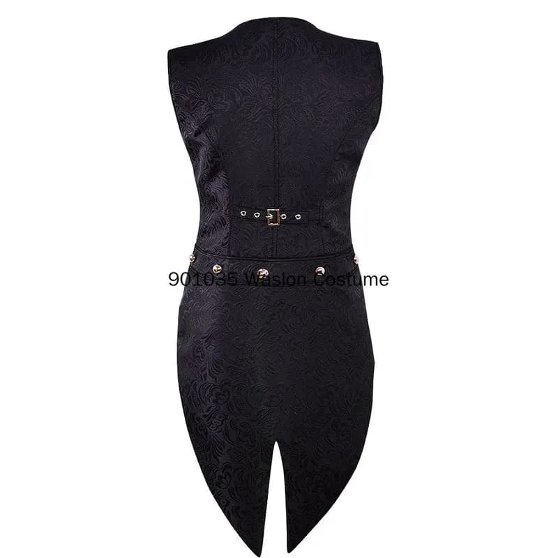 ☣ Gilet da Pirata Medievale da Uomo 2026, Top Vintage Steampunk Jacquard a Coda di Rondine, Costume Nobile Rinascimentale ☣ ~!