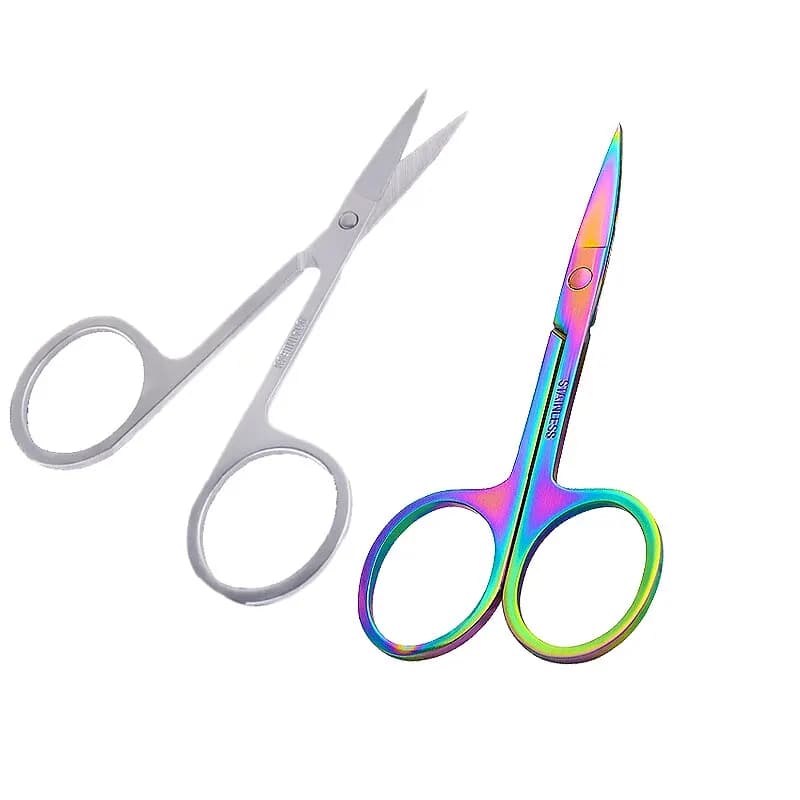 1 pz professionale Stainles unghie sopracciglio naso ciglia cuticola Trimmer epilatore forbici Manicure strumento forbici Pedicure curve