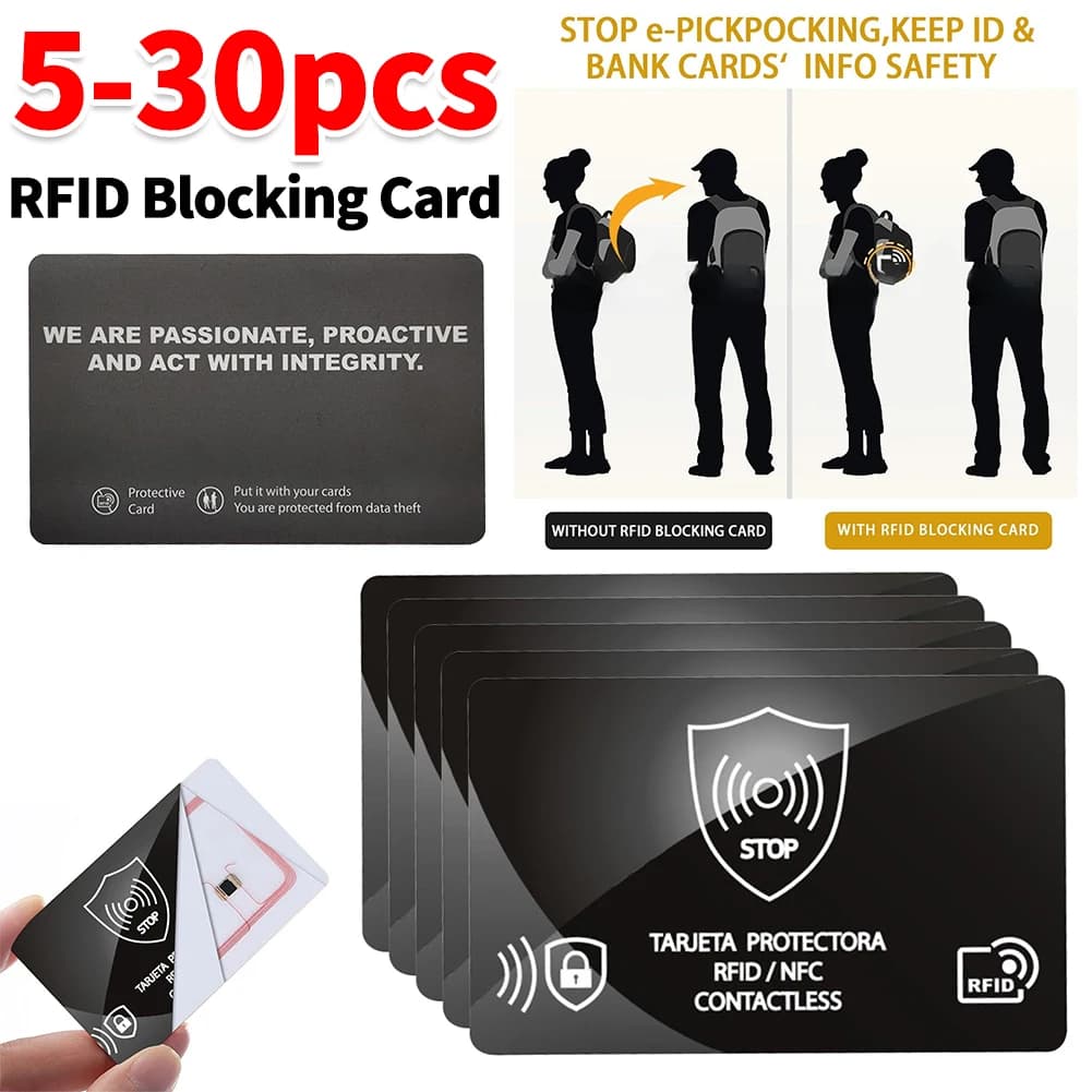 5-30 pezzi di blocco RFID una carta protegge il portafoglio intero NFC carta di credito di debito protezione per passaporto ultra sottile per custodia borsa