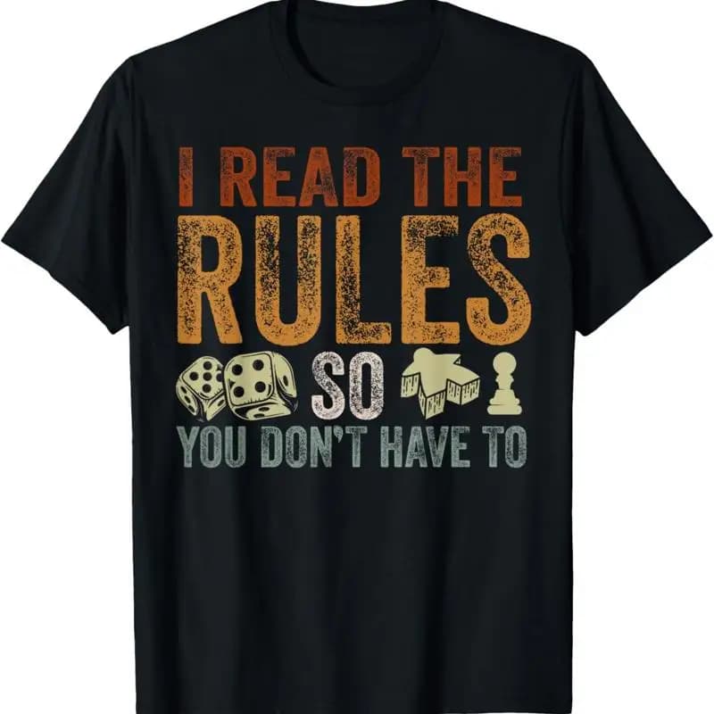 Giochi da tavolo Vintage Game Night I Read The Rules T Shirt