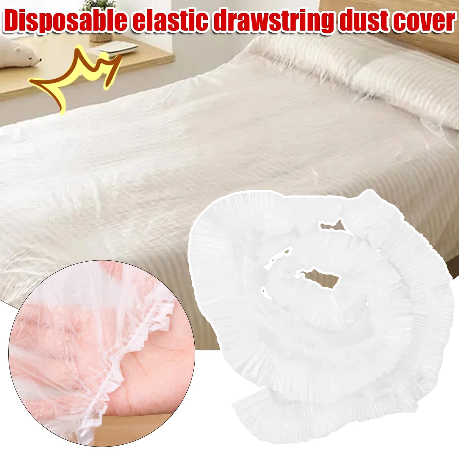 Copertura antipolvere monouso con coulisse elastica, pellicola antipolvere multiuso per divano e dormitorio, copertura trasparente extra large, articoli per la casa