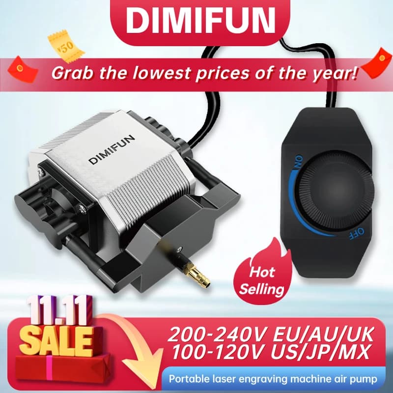 110 V/220 V 60 liters/minute 28 W laser assisted air pump/low noise adjustable speed compressor suitable for engraving machines.