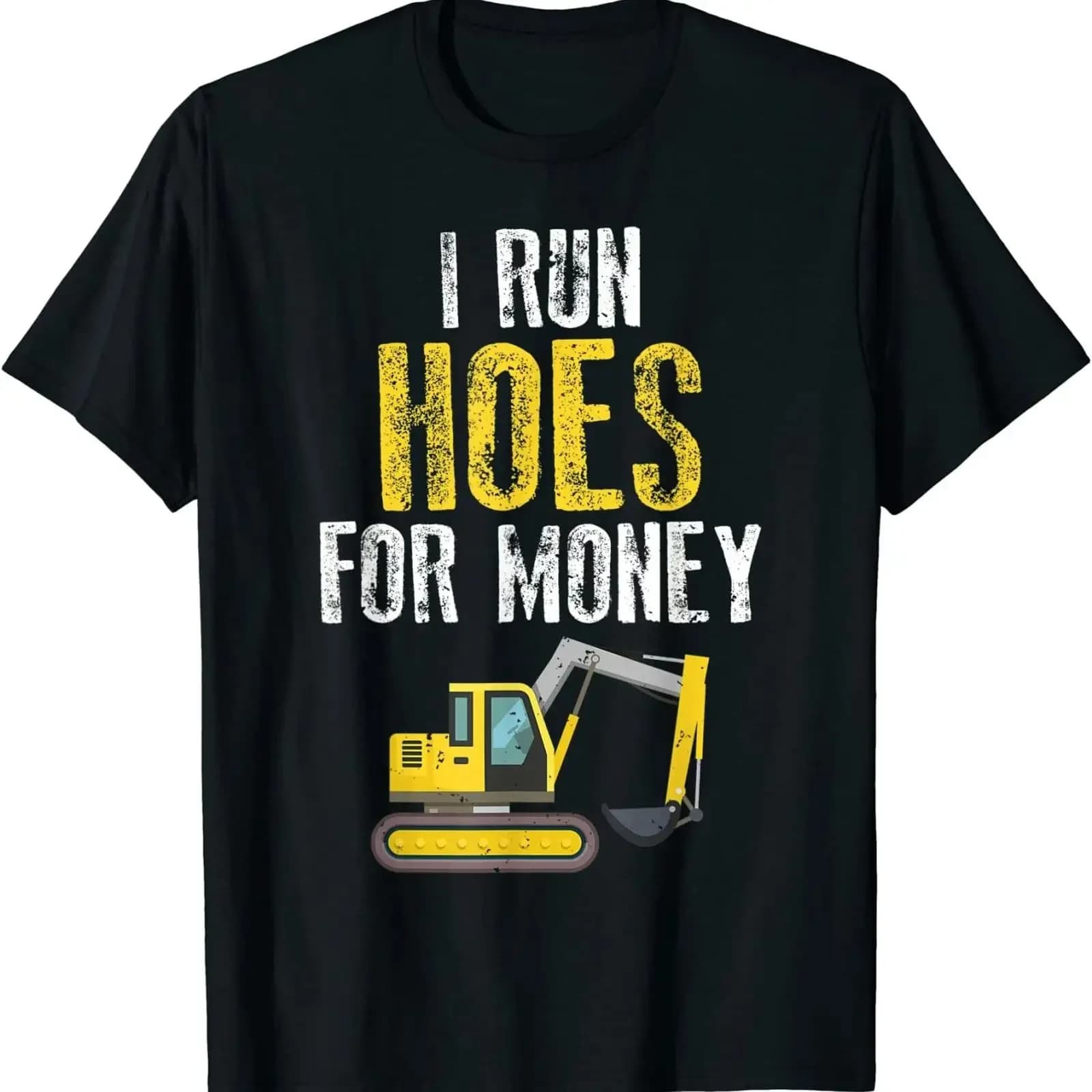 Nuova Maglietta Vintage I Run Hoes For Money, Divertente Divertimento per Operai Edili, Leggermente Lavata, da Uomo, per Uso Quotidiano