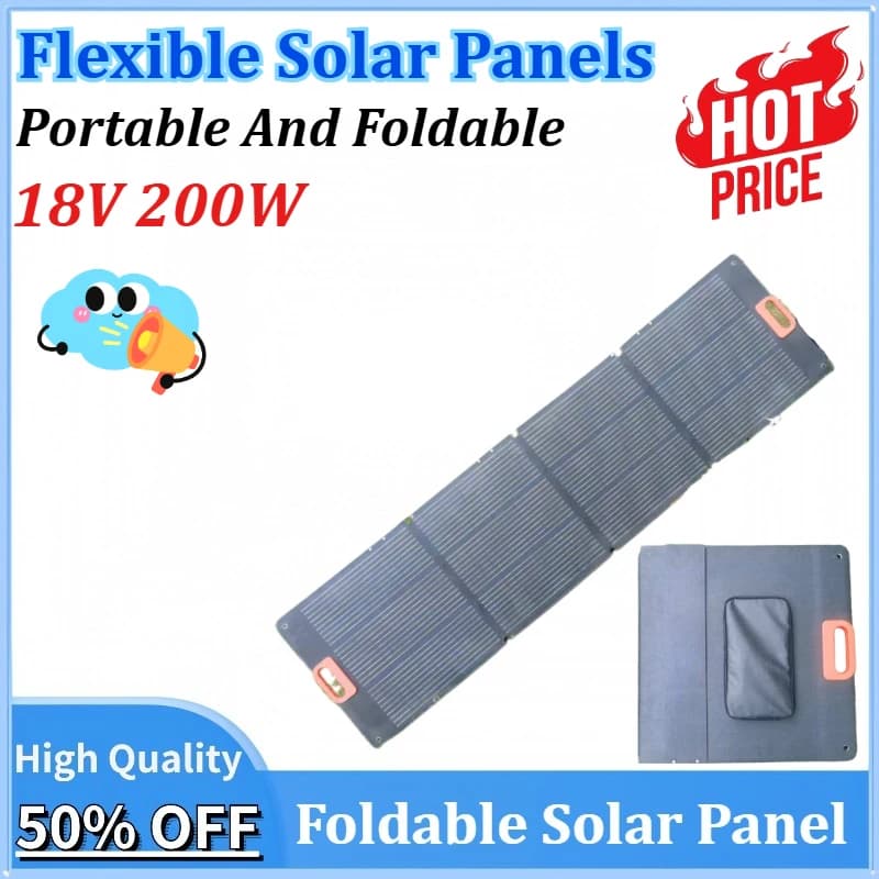 Pannelli solari flessibili 18V 200W Pannello solare monocristallino impermeabile da campeggio RV Carica domestica per generatore solare della centrale elettrica