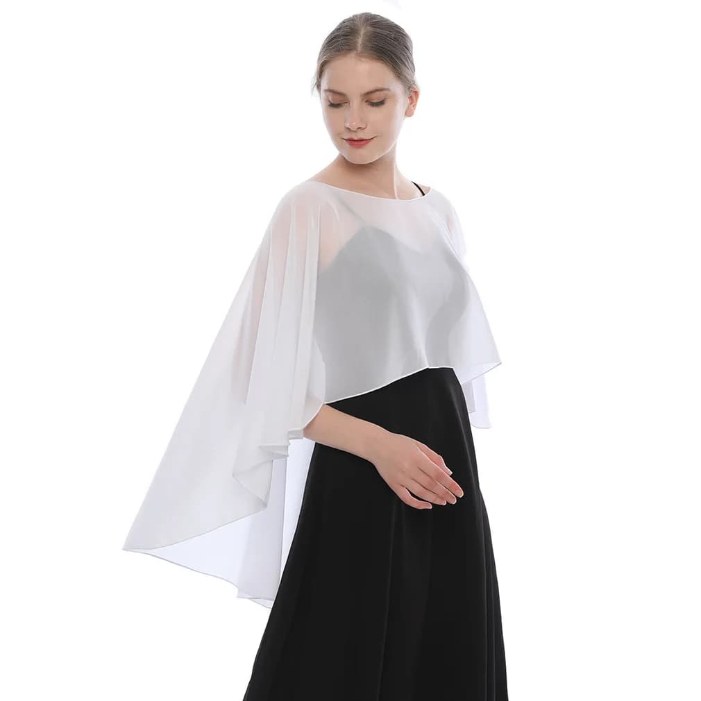 Nuovo Scialle in Chiffon da Donna, Leggero, per Abiti da Sera, Camicetta da Matrimonio con Protezione Solare, Elegante Gilet Femminile