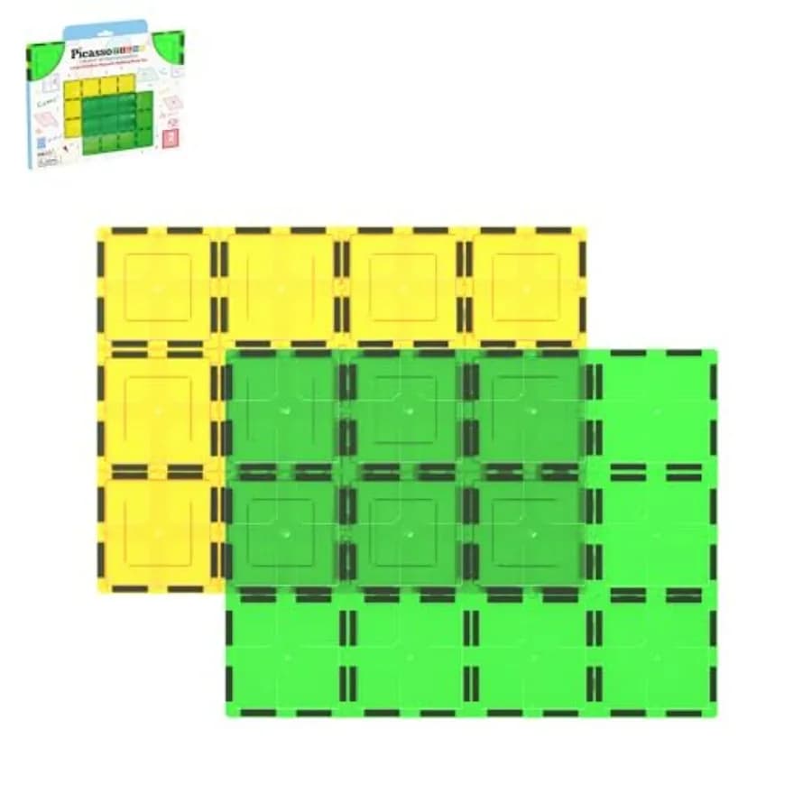 Blocchi Magnetici da Costruzione, Piastrelle Magnetiche Supersize, Base Stabilizzatrice Grande 2pz, Piattaforma XL per Costruzioni Educative