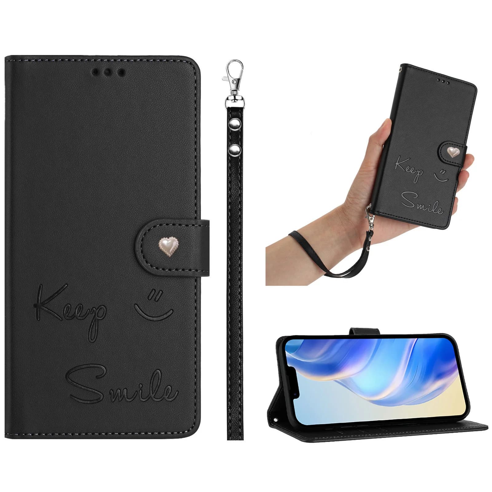 Keep Smile Plain Leather Crossbody Flip Case for OPPO Find X9 X9S X8 Pro X7 Ultra X6 X5 X3 Lite Wallet 3 Cards Slot Phone Cover