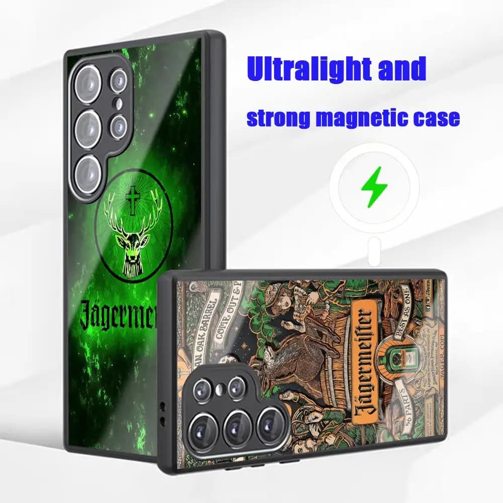 Fashion J-JagermeisterEs Brand Phone Case For Samsung S26 S25 S24 S23 S22 S21 S20 Plus Ultra Fold A Glass Magnetic Case