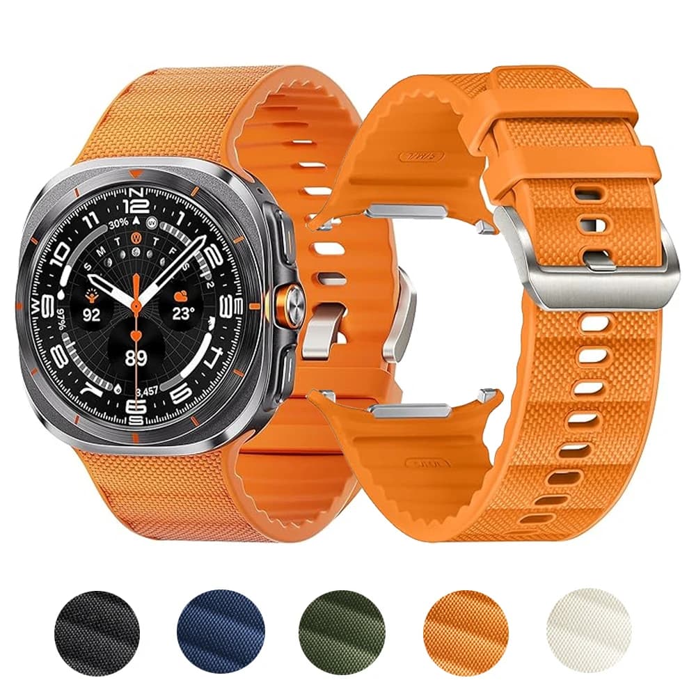 Cinturino originale per Samsung Galaxy Watch Ultra 47mm Silicone funzionale + cinturino sportivo in nylon correa Galaxy Watch 7 Ultra Cinturini