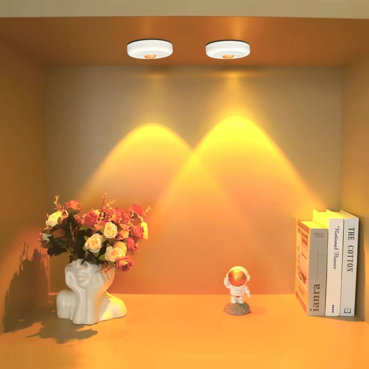 Faretto Cat Eye LED sotto l'armadio Luce tramonto Arcobaleno Atmosfera Decor Luci notturne a LED Armadio Armadio Scaffale Lampada a disco