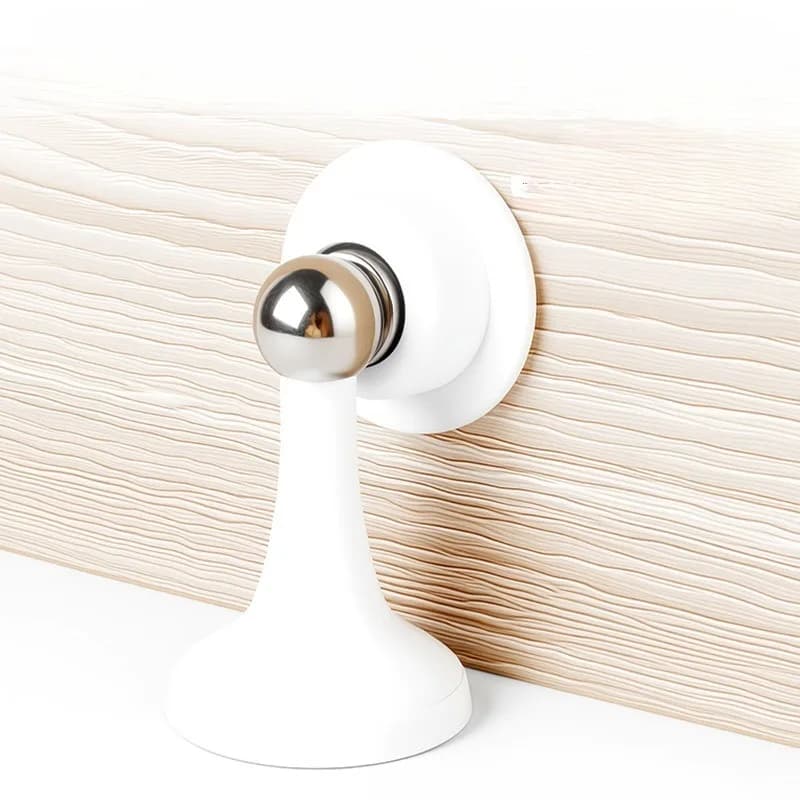 2 pcs No Drill Magnetic Door Stopper Self Adhesive Windproof Anti-collision Door Stop Wall Floor Mount For Bedroom Bathroom