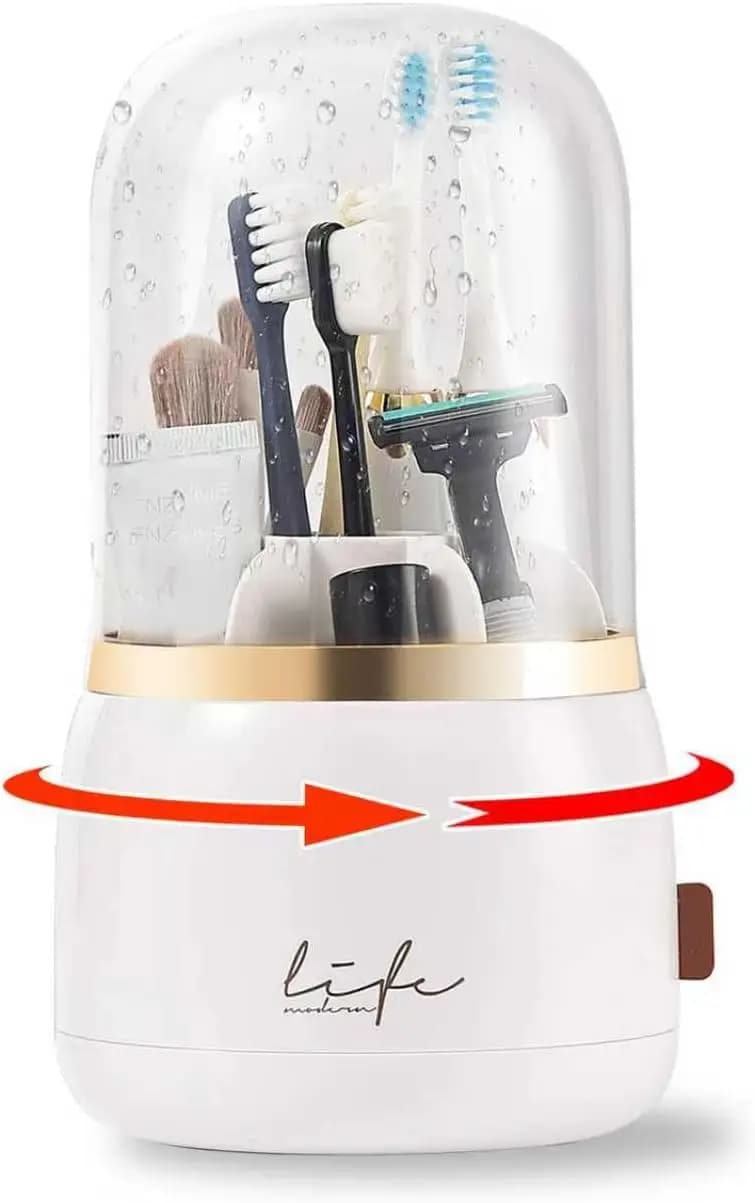 Brush holders for Bathroom, Electric Toothbrush holders 7 Parts with Cover, Dentifricio Bank Organizers (Bianco)