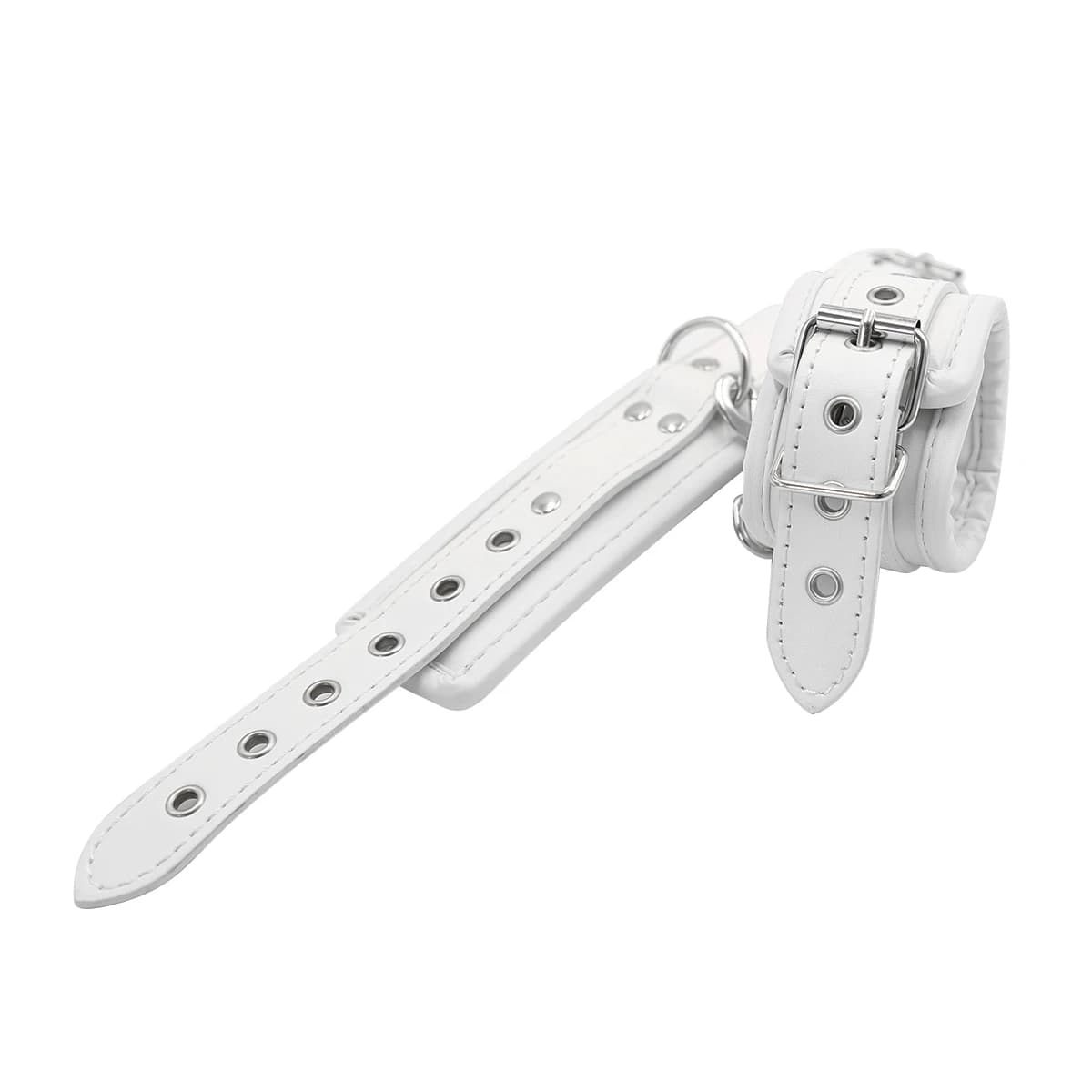 Manette bianche imbottite in pelle regolabili sexy Polsino alla caviglia Bdsm Bondage Restrizioni Polsini Giocattoli adulti del sesso Accessori esotici