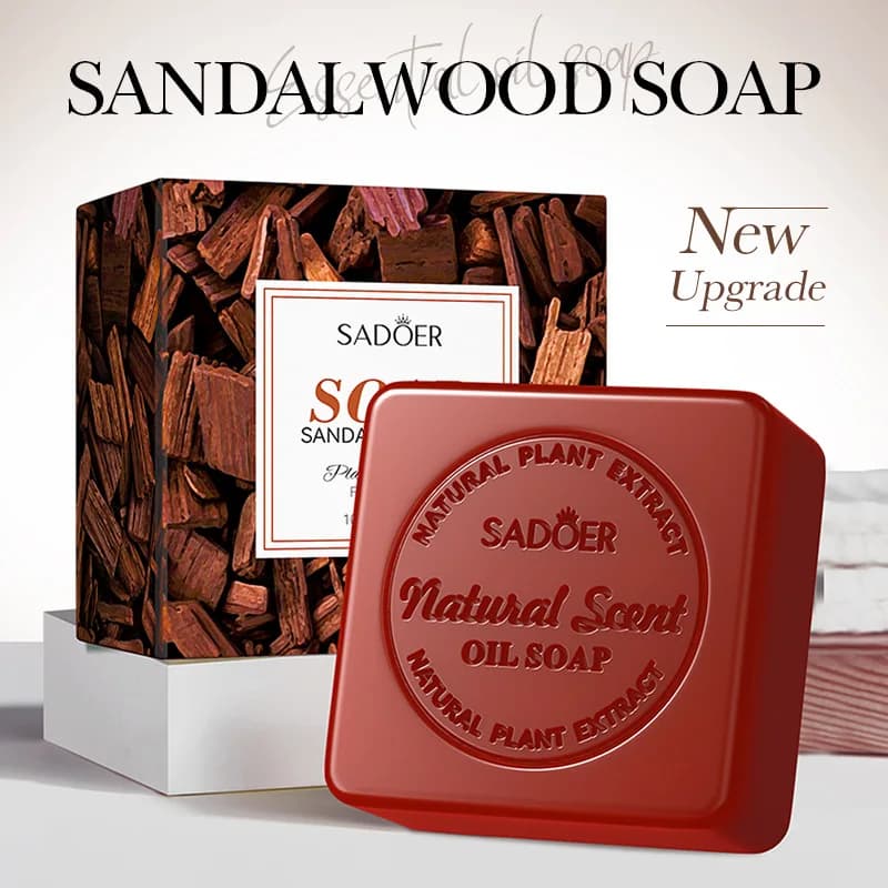Sapone Artigianale al Sandalo per Donne, Detergente Profondo per il Corpo, Sapone da Barba con Olio Essenziale, Schiuma Schiarente per la Pelle