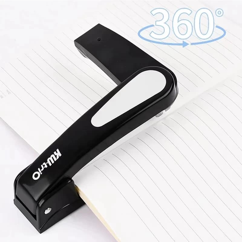 Cucitrice per carichi pesanti con rotazione a 360 Utilizza graffette 24/6 Cucitrice lunga senza sforzo Cucitrice per carta scolastica Forniture per rilegatura per ufficio