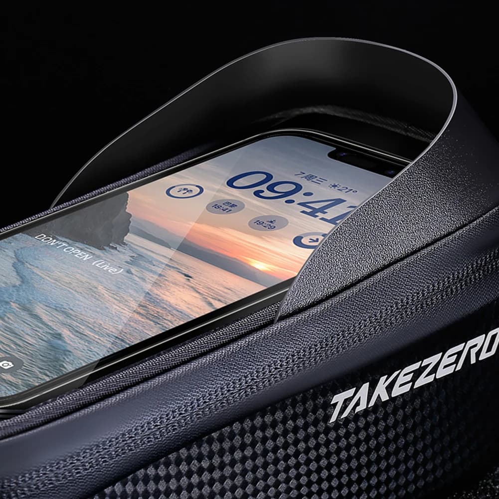 Borsa da Bici con Touch Screen, Impermeabile, con Barriera Luminosa, Custodia Rigida per Tubo Superiore, Borsa Portaoggetti, Attrezzatura da Ciclismo