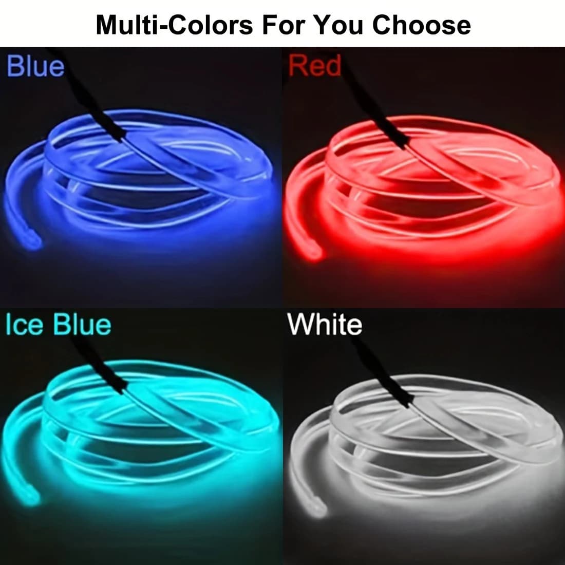 Striscia LED EL da 5m per Illuminazione Ambientale Interna Auto, Luci Decorative USB Fai-da-Te per Cruscotto e Console
