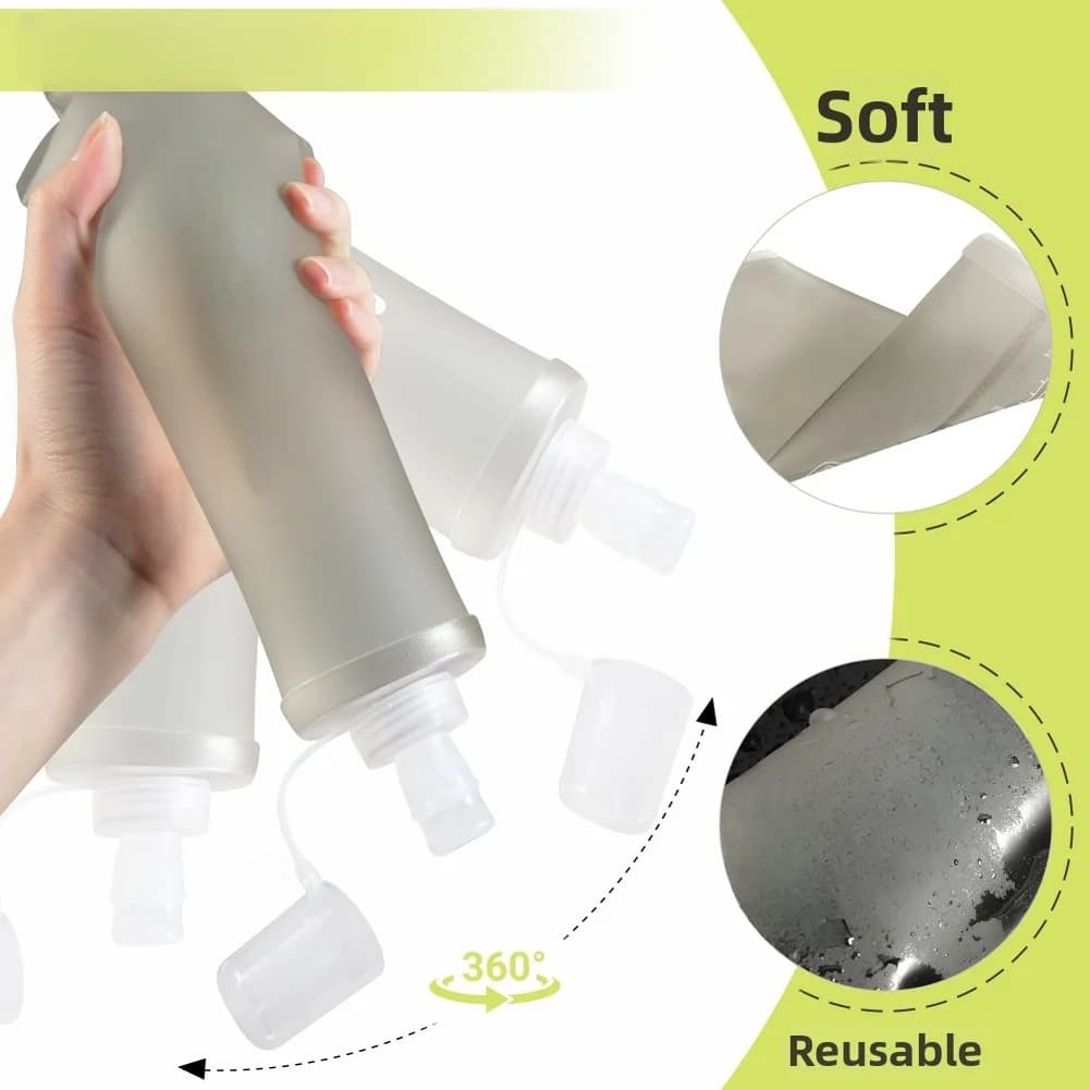 Lightweight Portable Water Bottle Lightweight Hydration Pack Collapsible Water Bottle Double-layer Sealing Cap