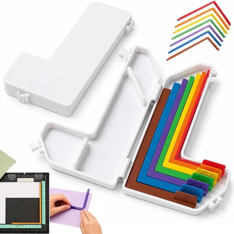Paper Crafting Alignment Guide Set With Storage Box 7 Edge Precision Laminated Spacers Color Coded Card Making Scrapbooking DIY