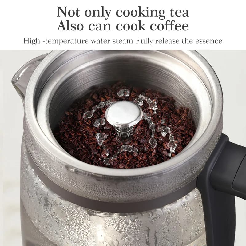 Bollitore Elettrico 110V/220V 1.3L con Spruzzo Automatico di Vapore, Teiera Multifunzione in Vetro, Thermos per Uso Domestico