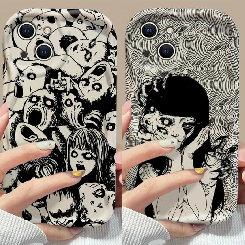 Luxury Case For Xiaomi 17T 15T POCO X8 Pro Max X7 X6 Pro F8 F7 F6 M6 M7 X5 F4 M4 15 Ultra 14 Wavy Edge Junji Tomie Ito Cover